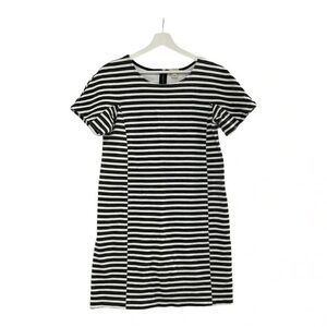 J. Crew Black and White Striped Mini Dress